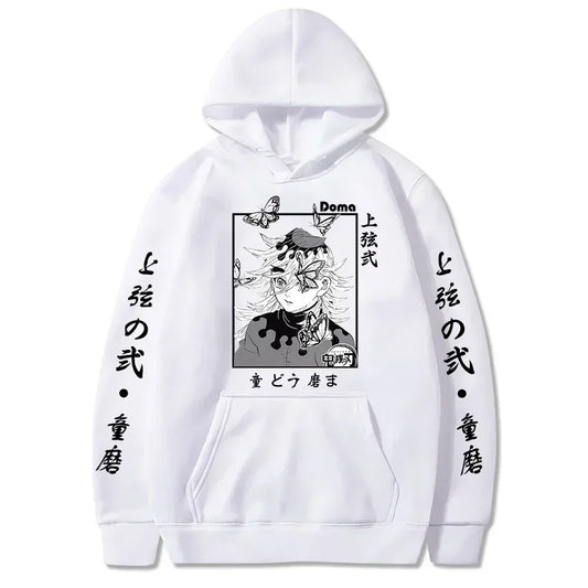 Sweat à capuche pour hommes et femmes, imprimé graphique Douma, décontracté, ample, Harajuku, unisexe, automne, chaud, tendance, Anime Demon Slayer
