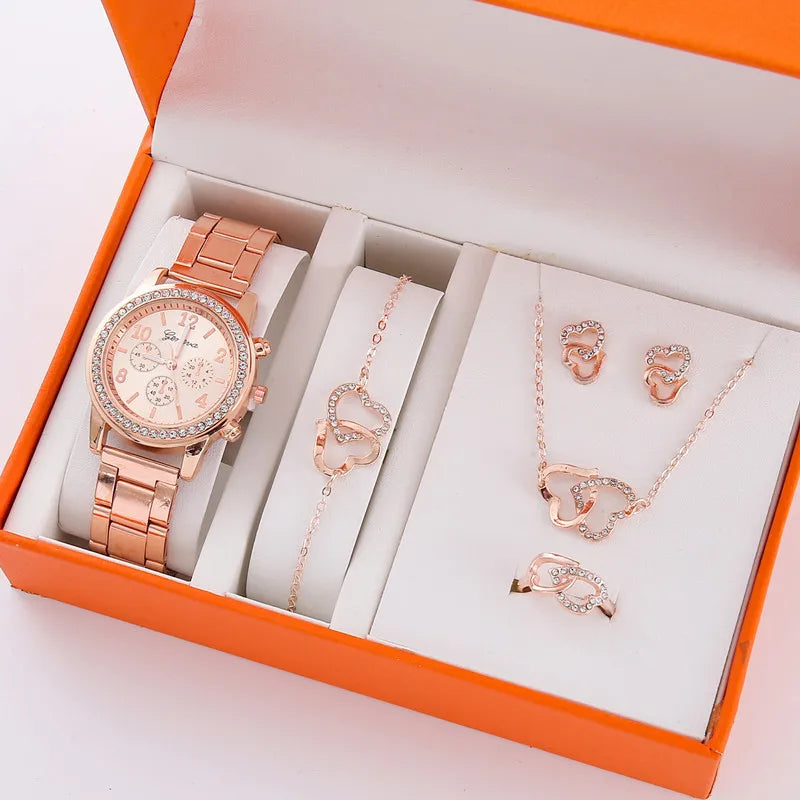 Montres pour femmes 5 pièces strass femmes montre à Quartz