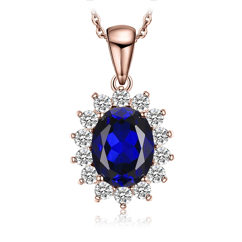 JewelryPalace – collier avec pendentif , en argent Sterling 925, création d'un saphir bleu, rubis, imitation émeraude, sans chaîne