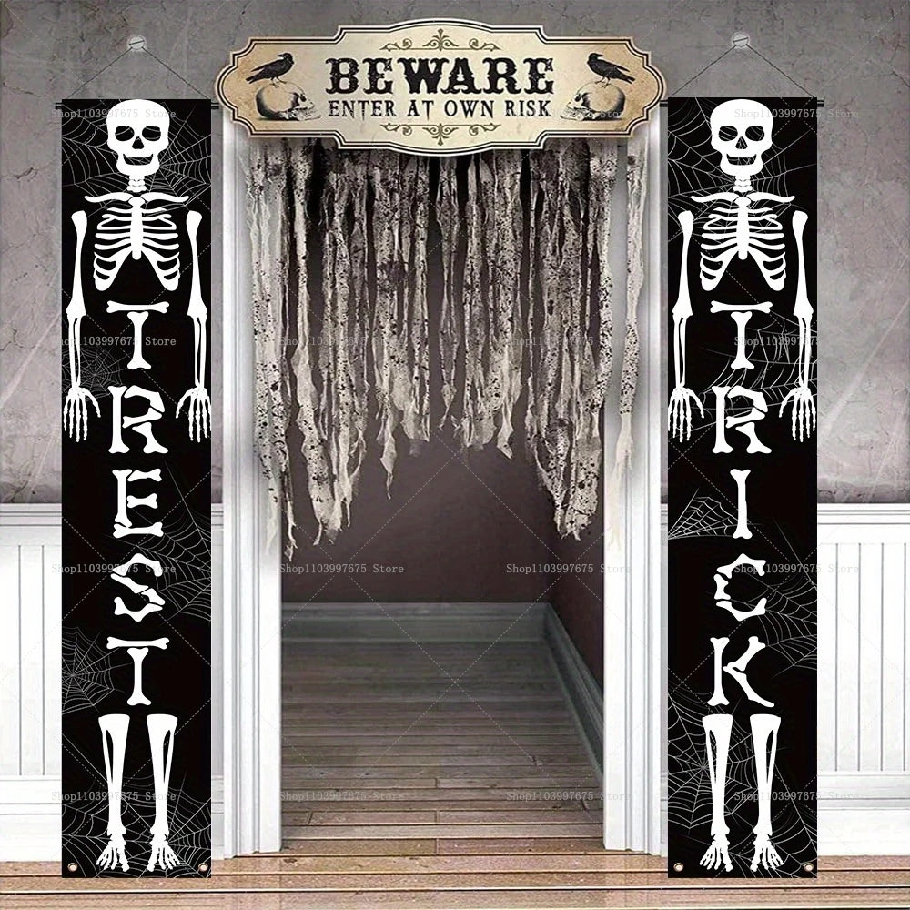 Bannière fantôme effrayante d'halloween,