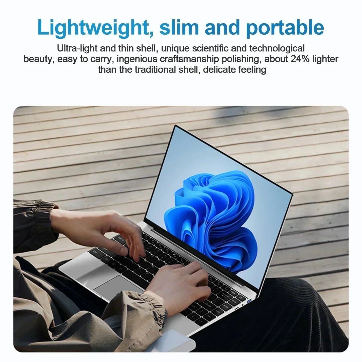 Ordinateur portable ultra fin de 14.1 pouces, 16 Go de RAM, 2 To de SSD, Intel Nino 00, Windows 11 Pro, Notebook Gamer, 1920*1080 Display Office Study Computer