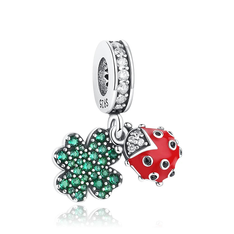 Original 925 en argent Sterling breloque perle amour chien chat patte Panda luciole pendentif breloques idéal pour bracelet colliers femmes bijoux
