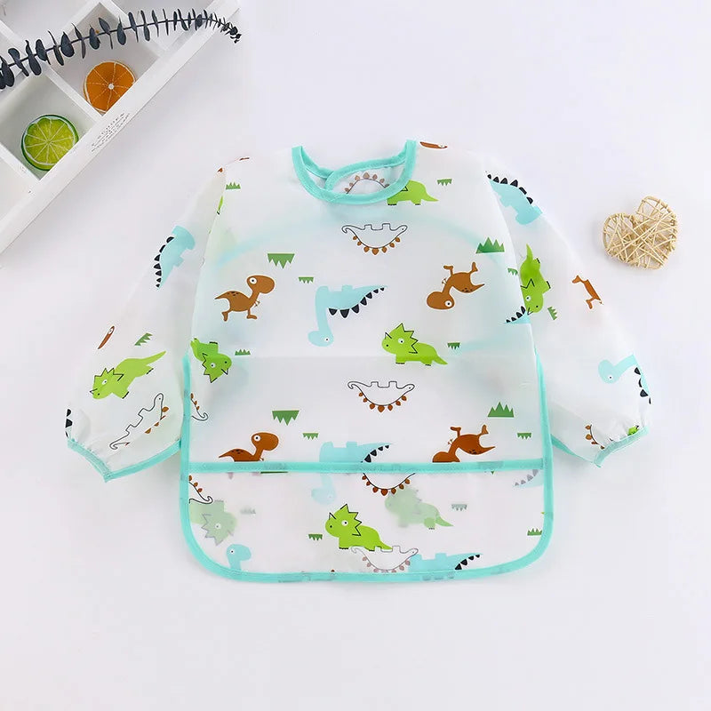Nouveau bavoir bébé dessin animé enfant en bas âge imperméable à manches longues enfant tablier d'alimentation bébé mignon Art Smock vêtements bébé trucs pour 0-6 ans