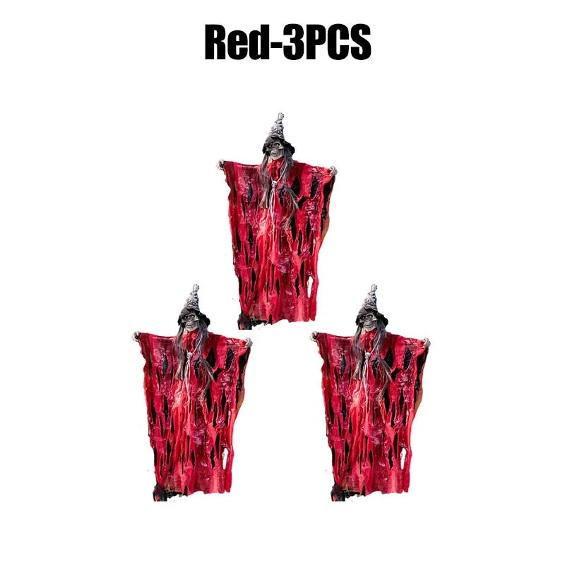 Pendentif Effrayant à Commande Vocale pour Halloween, Crâne, Fantôme, Ornements pour Pelouse, Jardin, ix, Accessoires de Décoration de Maison Hantée