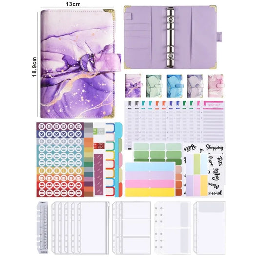 A6 mode Macaron impression colorée Texture de marbre cuir Pu classeur minimaliste compte de Budget de trésorerie