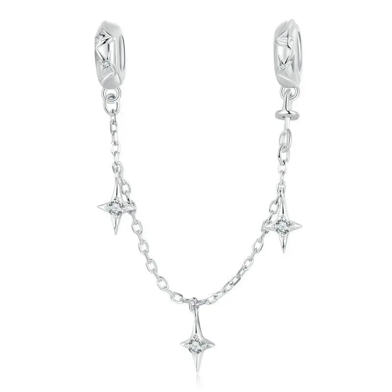 Meilleure vente 100% argent Sterling 925 la clé de coeur silicone sécurité chaîne breloque Wostu Original perles Bracelet bijoux CQC606