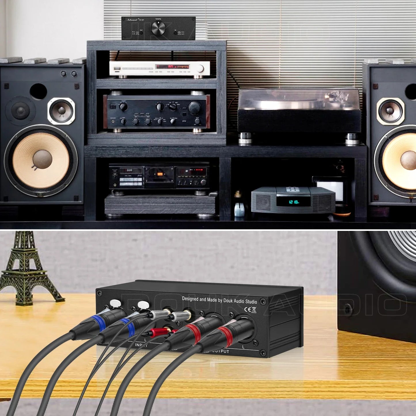Nobsound NS-05P entièrement balchoses préamplificateur passif préampli XLR/RCA contrôleur de volume pour haut-parleurs actifs et autres appareils audio
