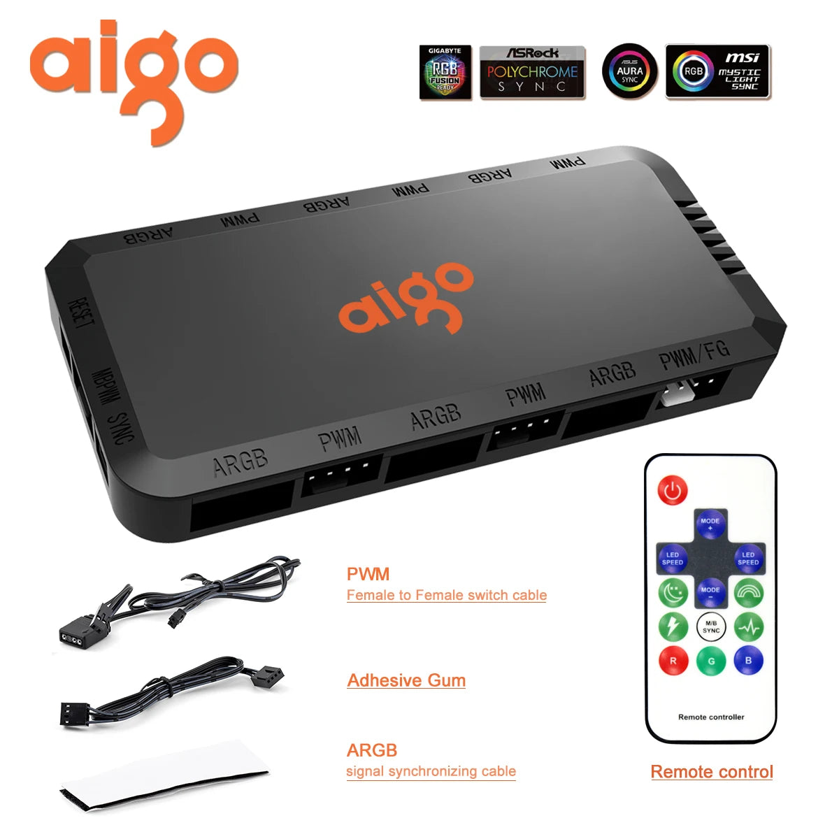 Aigo PC boîtier ventilateur Gamer ordinateur 120mm RGB Kit ventilateurs 4PIN PWM refroidisseur d'eau CPU ventilateur de refroidissement 3pin5v espace illimité Argb ventilateur