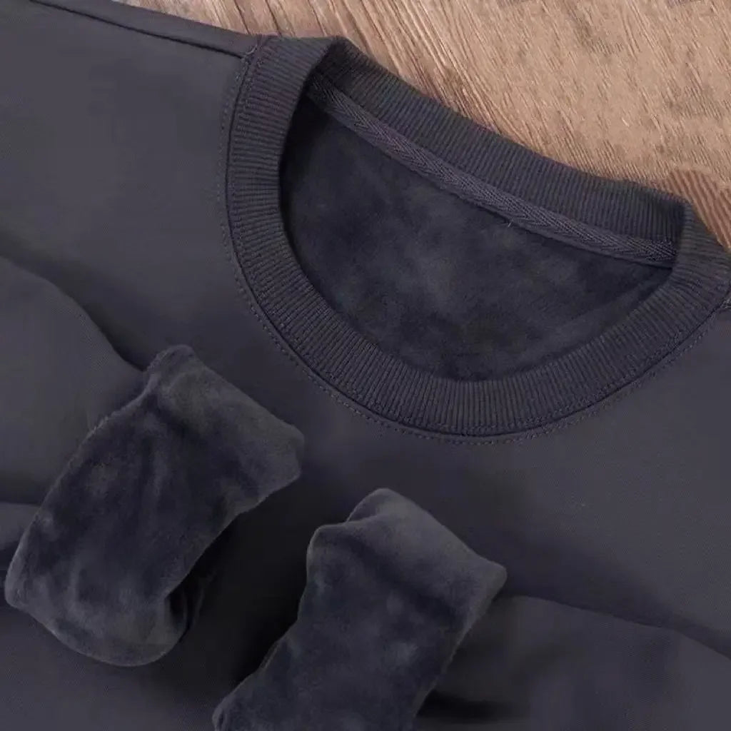 Sweat-shirt épais en peluche de coton pur, pull à col rond solide, mince et lourd, automne et hiver, chaud, 600g