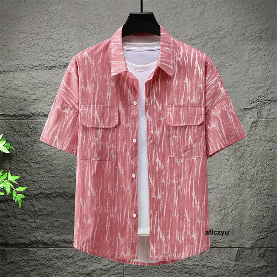 Aflczyu-Chemises en coton à manches courtes pour hommes, chemises cargo décontractées, mode estivale, grande taille, 10XL, 12XL