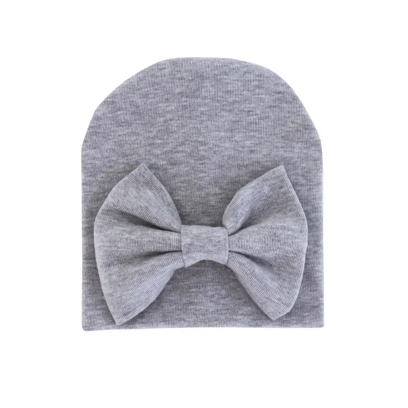 Chapeau avec nœud en coton pour bébé fille, casquette chaude pour nouveau-né, bonnet pour bébé, accessoires solides, 2020