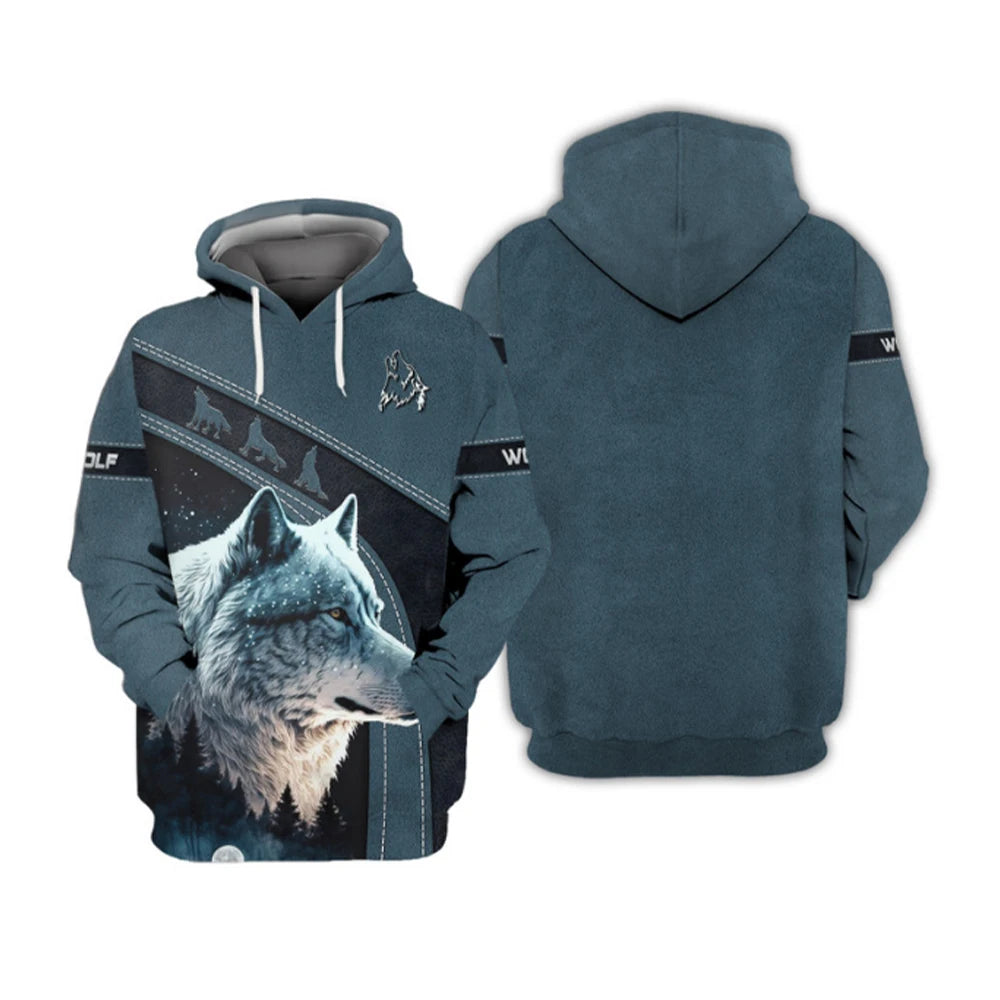 Sweat à capuche Animal Wolf imprimé en 3D pour hommes, sweat à capuche décontracté, vêtements à la mode, quatre saisons, nouveau, 2024