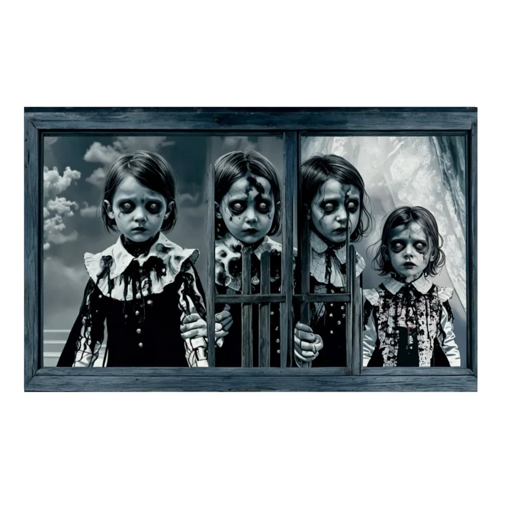 Bannière de Décoration de Fenêtre d'Halloween pour Fille et Garçon, Accessoires de Photographie, Horreur, Effrayant, Terreur, Fantôme, Marié, Mariée
