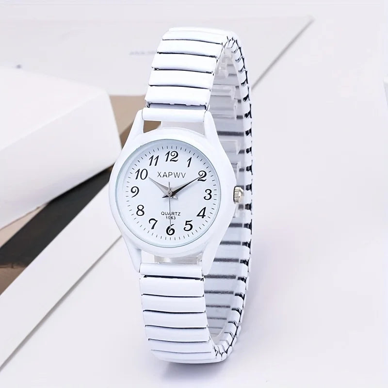Bande élastique élastique Quartz Couple mode paire montre d'âge moyen et personnes âgées grand cadran pointeur Surface numérique montre pour hommes femmes
