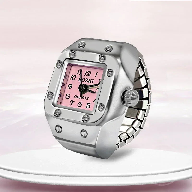 Montre de doigt punk vintage pour hommes et femmes, mini bracelet élastique,