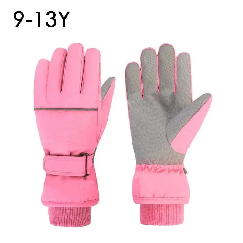 Gants de Ski imperméables pour enfants et adultes, épais, pour Snowboard, doublure polaire d'extérieur, gants d'hiver pour la famille, pour garçons et filles