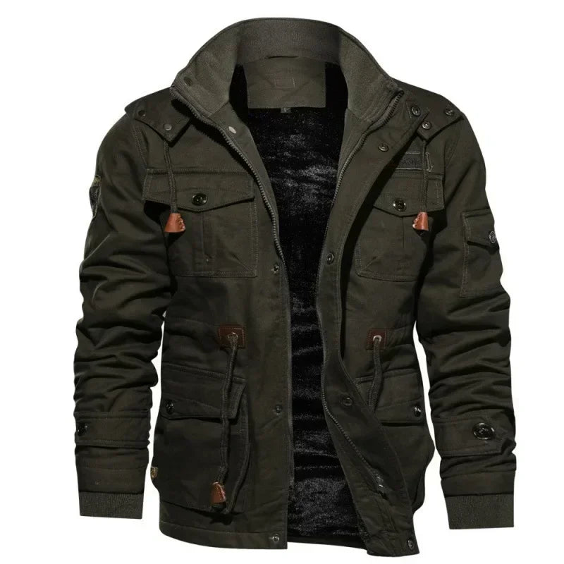 Hommes polaire fourrure doublé épais mi-long coton veste à manches longues automne hiver vestes décontractée