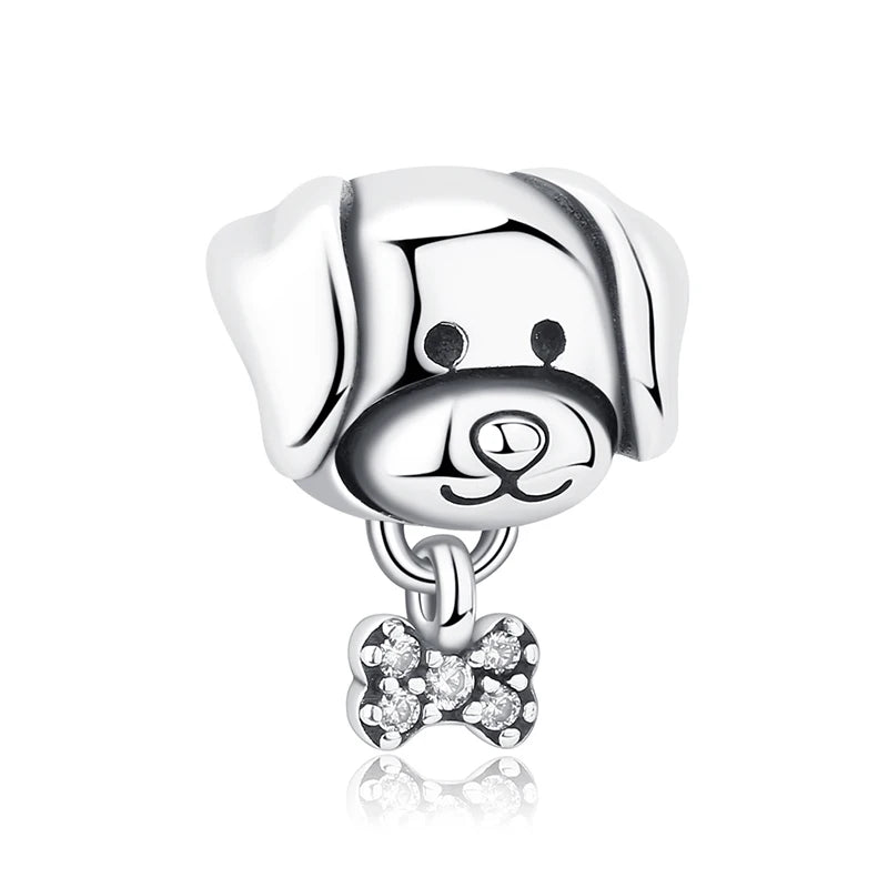 Original 925 en argent Sterling breloque perle amour chien chat patte Panda luciole pendentif breloques idéal pour bracelet colliers femmes bijoux