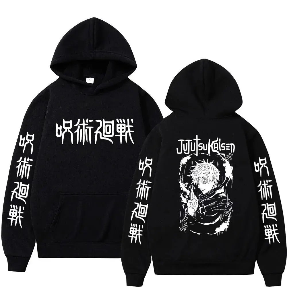 Jujutsu Kaisen Anime vêtements Satoru Gojo imprimer à capuche hommes sweat à capuche pour femme répandu Streetwear Harajuku Manga unisexe sweat