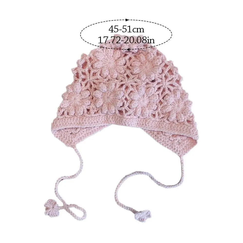 Chapeau respirant fait à la main pour enfants, crânes au crochet à fleurs creuses, style bohème, béret polyvalent, casquette pour enfants, filles