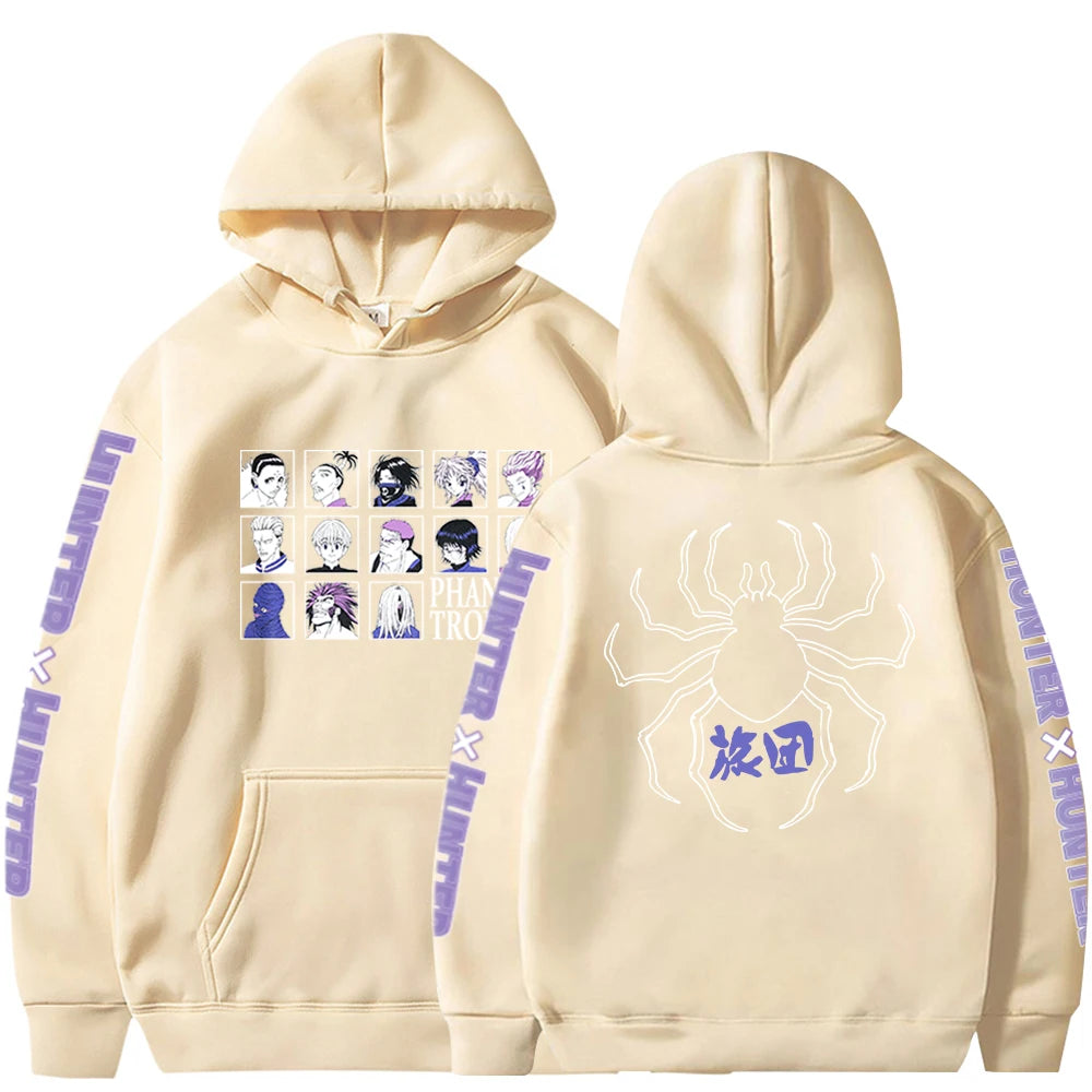 Troupe fantôme Hisoka Chrollo imprimé à capuche Hunter X Hunter Anime Manga sweat hommes femmes sweat à capuche tendance Harajuku Streetwear
