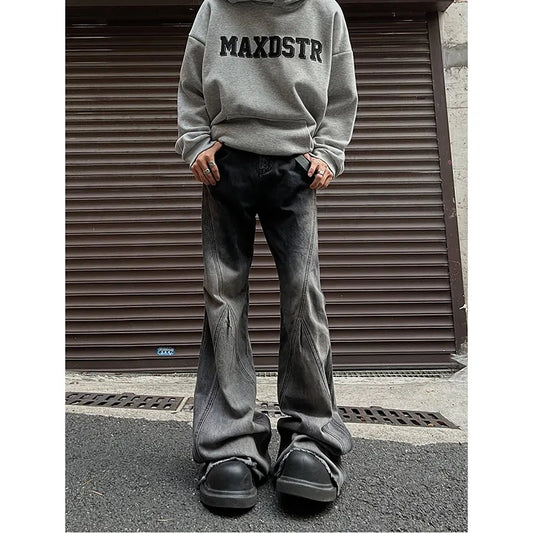 Jean droit taille haute vintage américain pour femme, denim baggy décontracté, surintendant ser, pantalon large Y2K, style grunge High Street, 2024