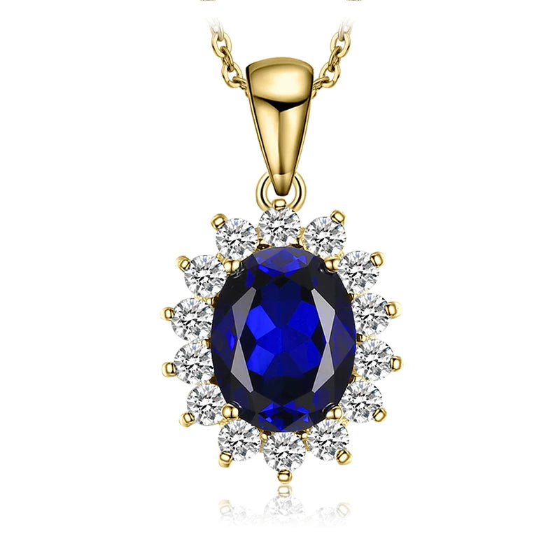 JewelryPalace – collier avec pendentif , en argent Sterling 925, création d'un saphir bleu, rubis, imitation émeraude, sans chaîne