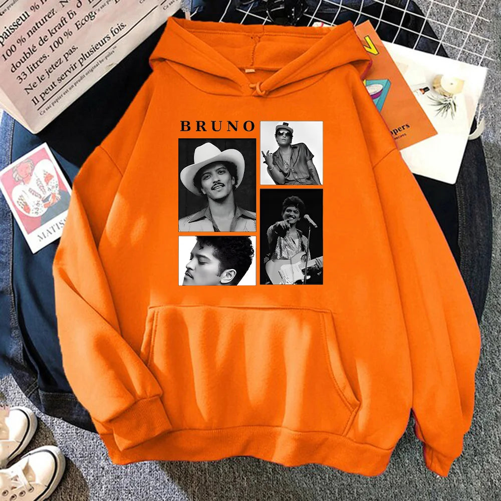 Bruno Grain-Sweat-shirt à capuche vintage unisexe, pull classique, vêtements pour hommes et femmes, Funk Soul Music Merch
