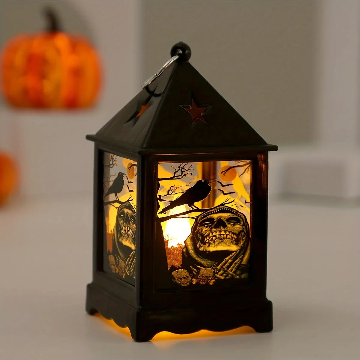 Lampe à Huile LED pour Halloween, Bougie d'Avertissement Électronique, Lanterne, Accessoires de ix, Ornements Shoes