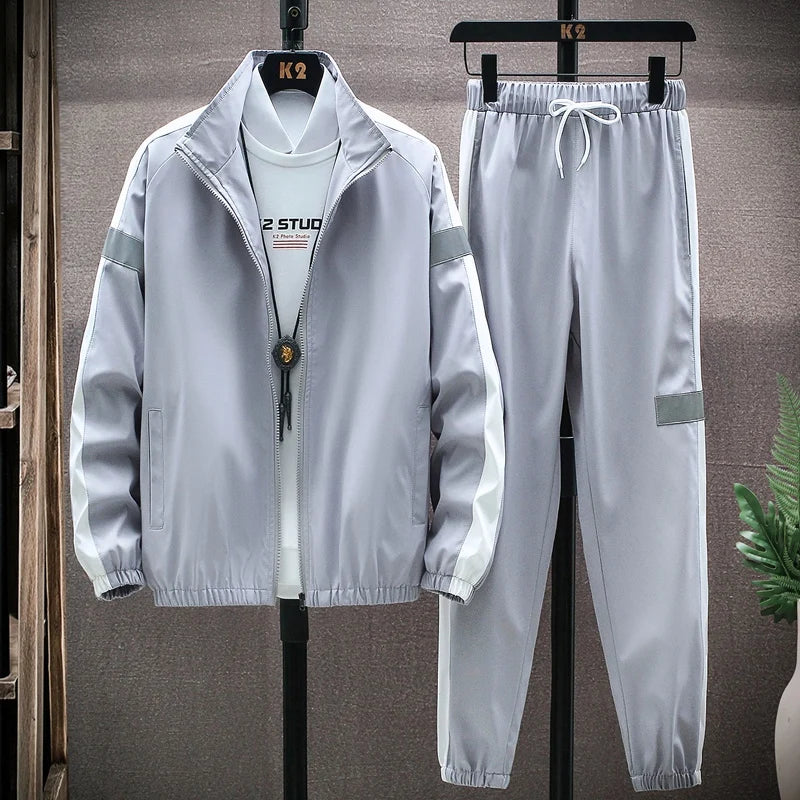 Survêtement à capuche décontracté pour hommes, vestes et pantalons sportifs, ensembles 2 pièces, Hip Hop, course à pied, sports trempés, 5XL, printemps, nouveau