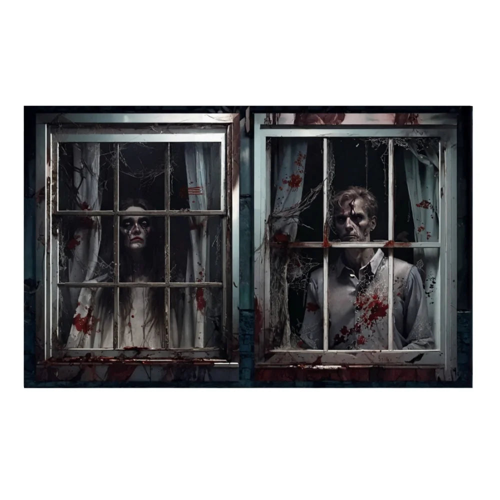 Bannière de Décoration de Fenêtre d'Halloween pour Fille et Garçon, Accessoires de Photographie, Horreur, Effrayant, Terreur, Fantôme, Marié, Mariée