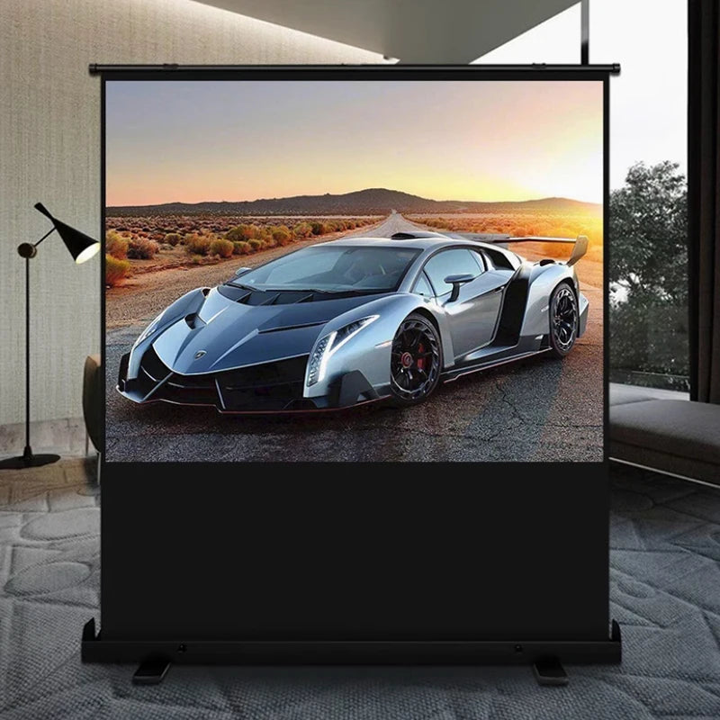 Portable Projector Screen with Stand, 60-120 Inch Projection, 16:9 Screen, 4K, 8K Display for Home Theater, Outdoor Camping, Office