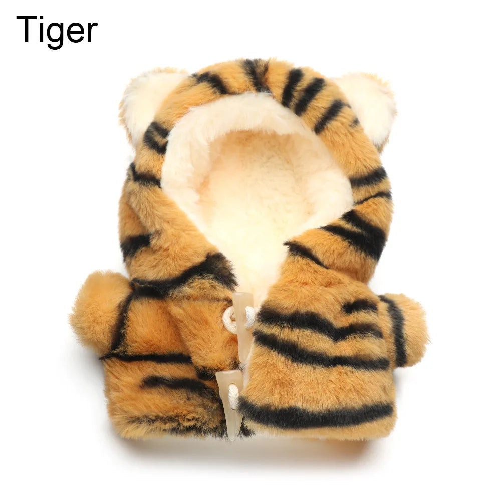 Vêtements de poupée idole de 20cm, jolis poupées en peluche en coton, manteau en peluche, lapin, ours, tigre, Mini corne, boucle, vêtements de poupée