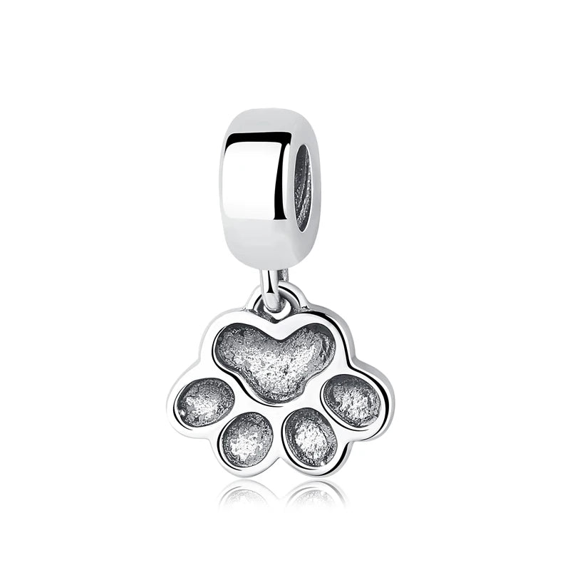 Original 925 en argent Sterling breloque perle amour chien chat patte Panda luciole pendentif breloques idéal pour bracelet colliers femmes bijoux