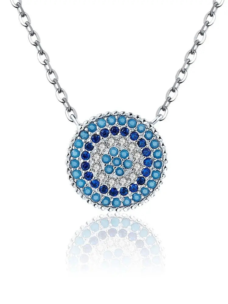 BAMOER-Collier mauvais œil bleu en argent regardé 925 authentique pour femme, pendentif porte-bonheur, colliers de la présidence, bijoux fantaisie, SCN099