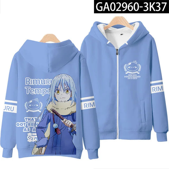 Sweats à capuche Anime Rimuru Tempest pour hommes et femmes, sweat à manches longues, vêtements Streetwear, costume Cosplay
