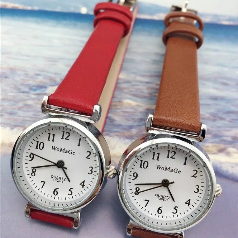 Femmes montres Vintage petit cadran montre bracelet en cuir doux décontracté dames Quartz horloge montres