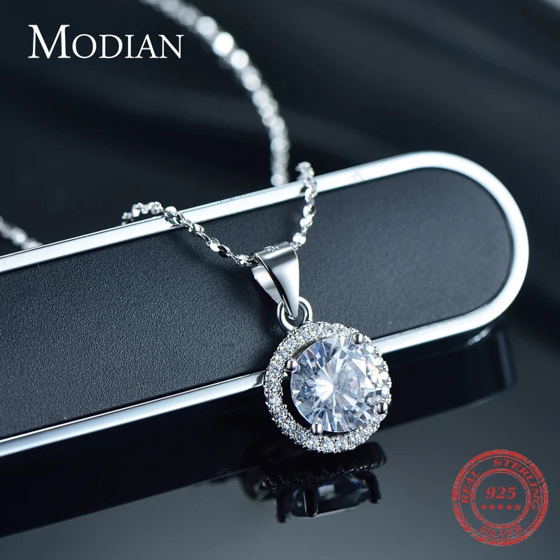 Collier de marque de luxe en argent Sterling 925 véritable avec 2.0Ct AAAAA niveau Zircon colliers cadeau bijoux pour femmes