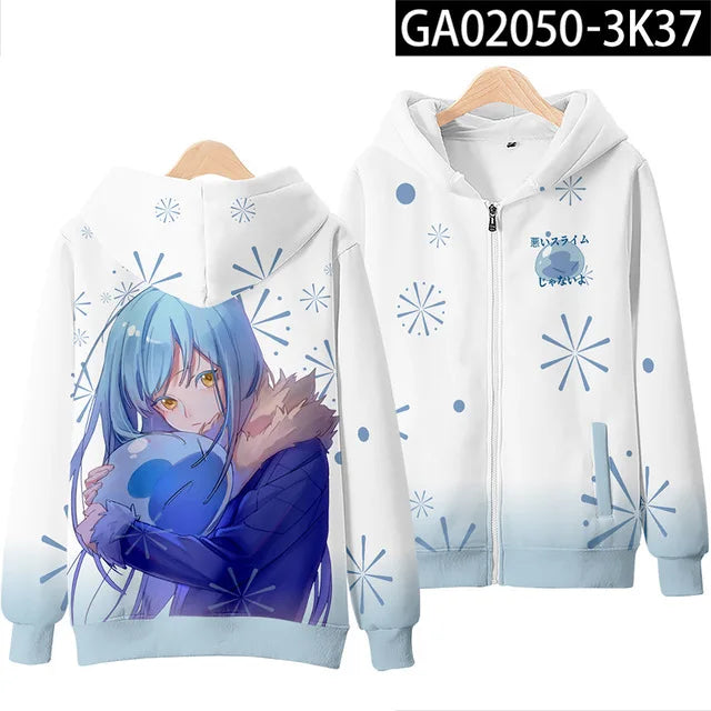 Sweats à capuche Anime Rimuru Tempest pour hommes et femmes, sweat à manches longues, vêtements Streetwear, costume Cosplay