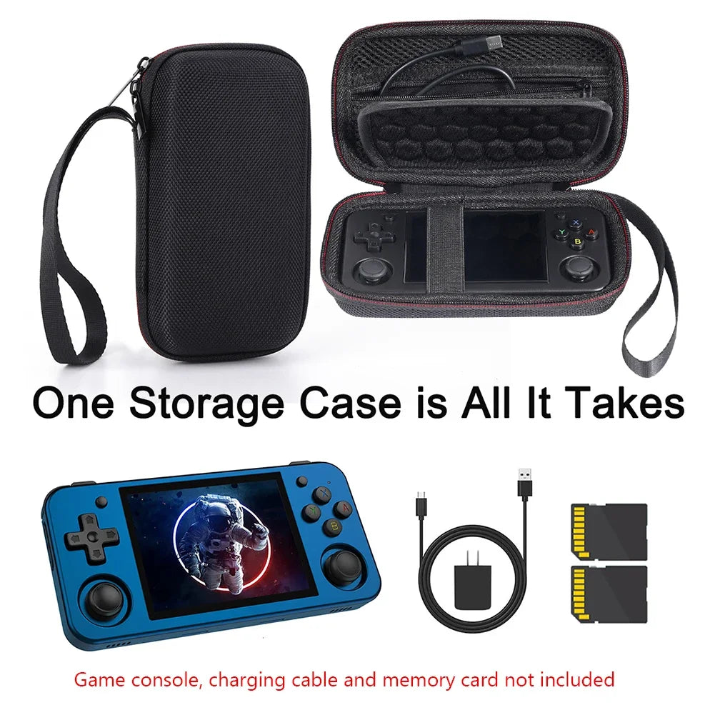 Hard Carrying Case for ANBER Alfred Retro Game Console Travel Storage Holder with SD Card Mesh Bag Portable Bag RG35XX H RG353M
