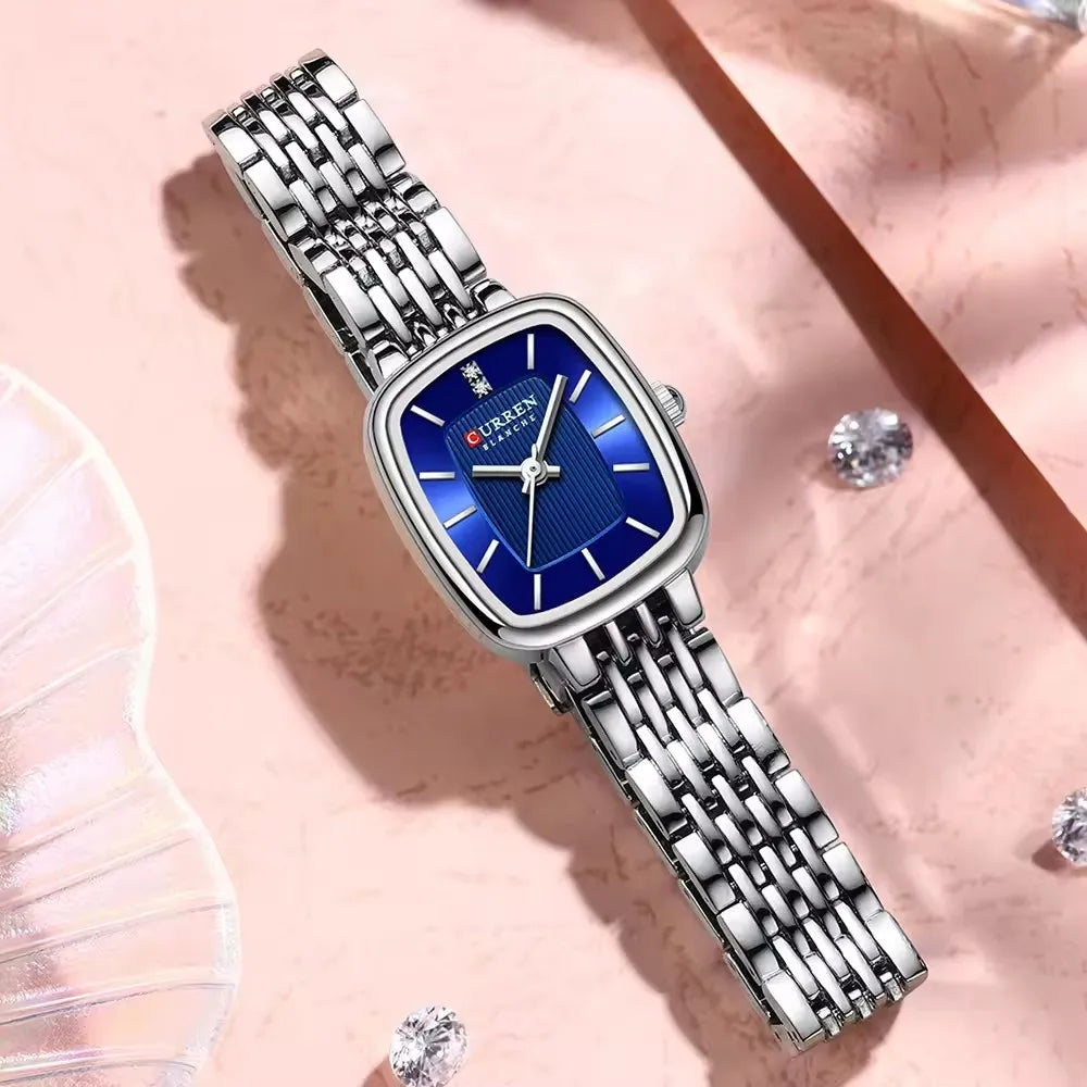 CURRN 9093 montres à Quartz carrées de luxe pour femmes en acier inoxydable 3ATM