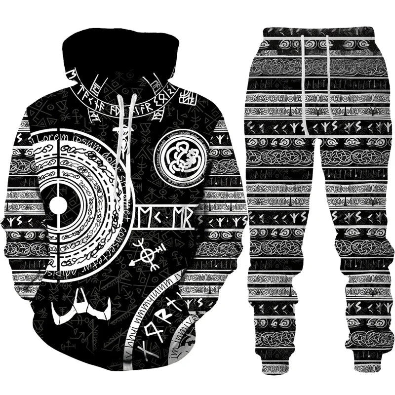 Ensemble sweat à capuche pour hommes, imprimé en 3D, survêtement/pantalon, pull à manches longues, Punk, vêtements de sport décontractés, surdimensionnés, de haute qualité, automne hiver