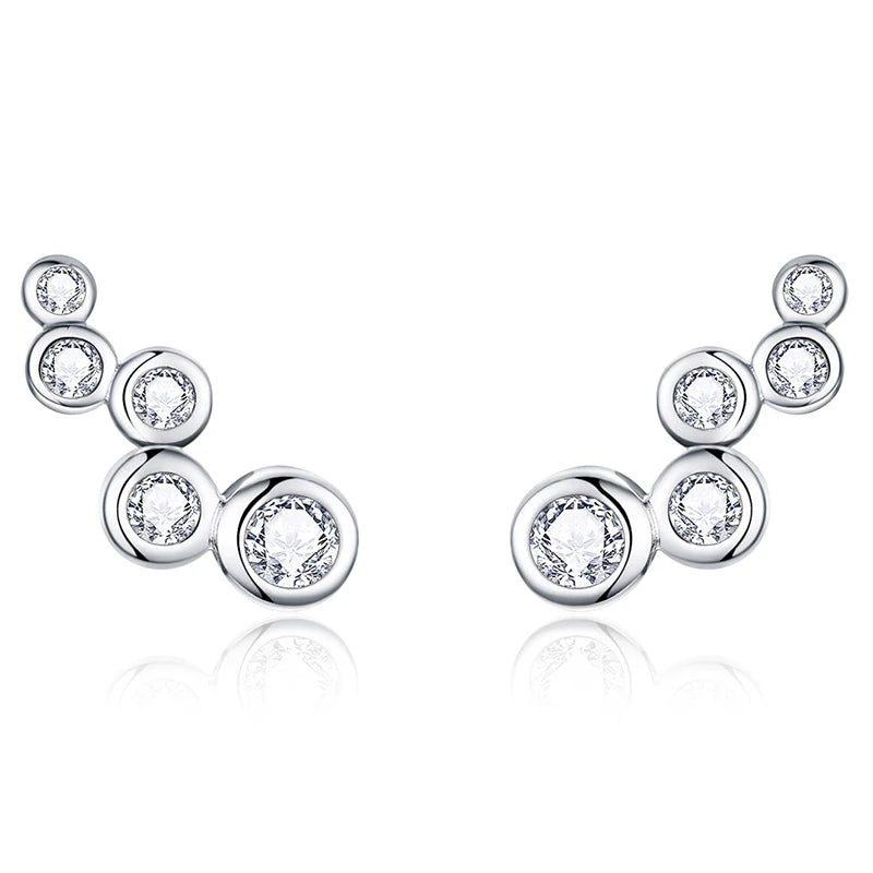 WOSTU boucles d'oreilles cœur fleur 100% argent Sterling 925 perle petites boucles d'oreilles pour femmes mariage fiançailles bijoux cadeaux