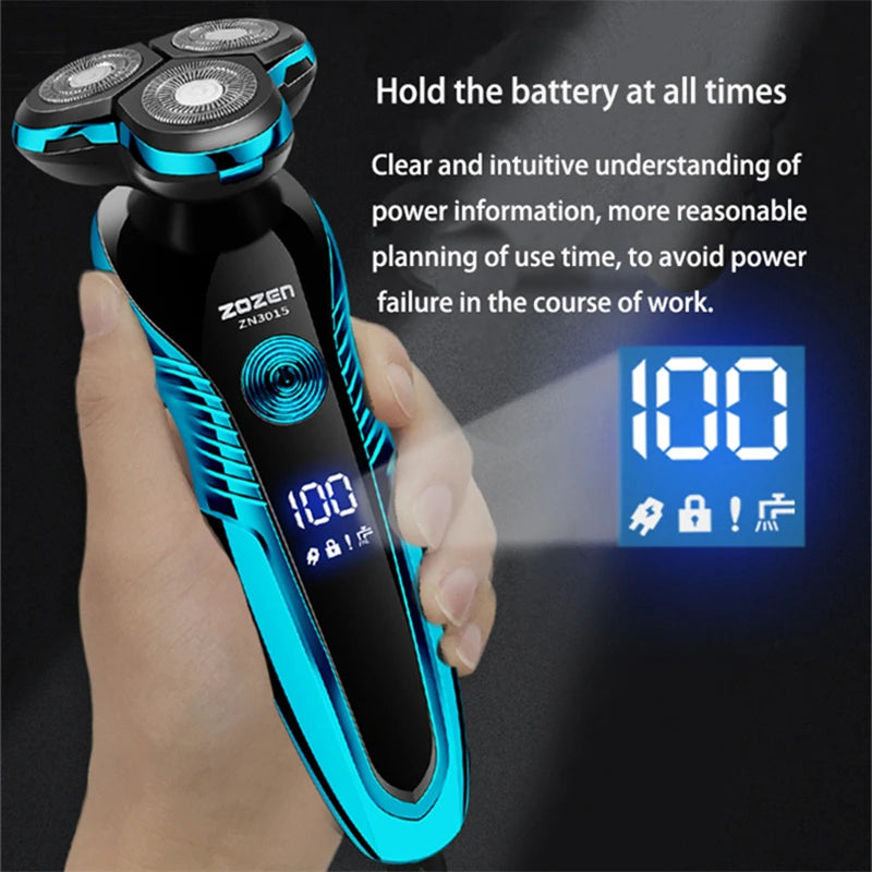ZOZEN rasoir électrique rasoir électrique Rechargeable tondeuse à cheveux coupe Machine à raser pour hommes tondeuse à barbe humide-sec double usage