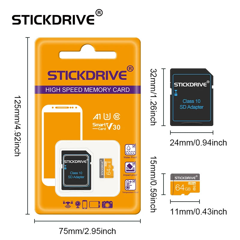 Carte mémoire Micro Flash pour Smartphone, TF, SD, 4 Go, 8 Go, 16 Go, 64 Go, Classe 10, 32 Go, 128 Go, 256 Go