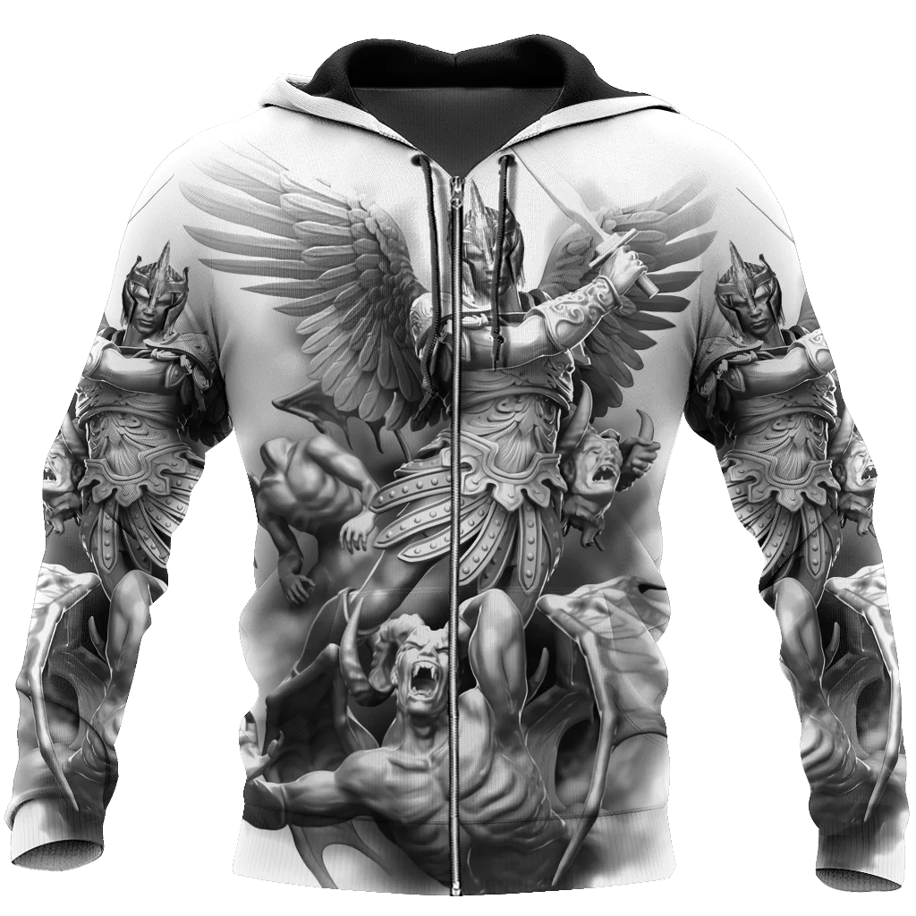 Sweat à capuche à fermeture éclair pour hommes, imprimé croix de jésus en 3D, dieu, Cool, Harajuku, chevaliers templiers, pull à manches longues pour hommes, nouvelle collection automne et hiver