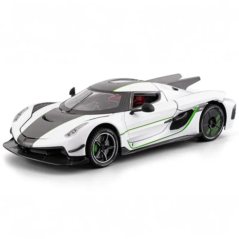 1:24 jesko absolut Supercar alliage métal moulé sous pression modèle voiture son et lumière retirer enfants jouet Miniature véhicule cadeau d'anniversaire
