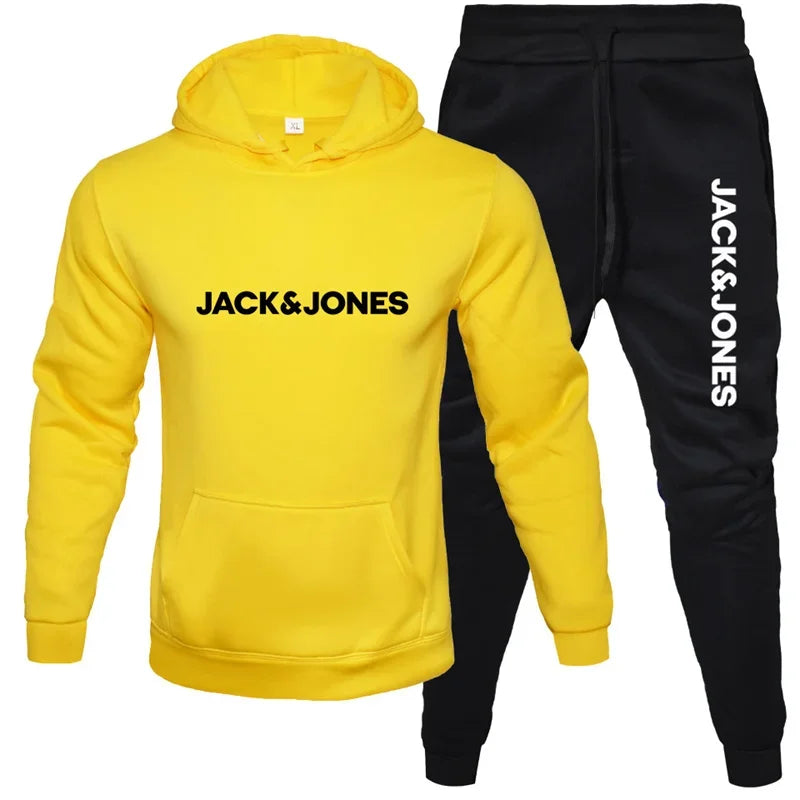 Ensemble à capuche automne/hiver 2025 pour hommes, ensemble à capuche + pantalon de survêtement en laine à la mode pour vêtements de sport, ensemble de vêtements de sport de course décontractés