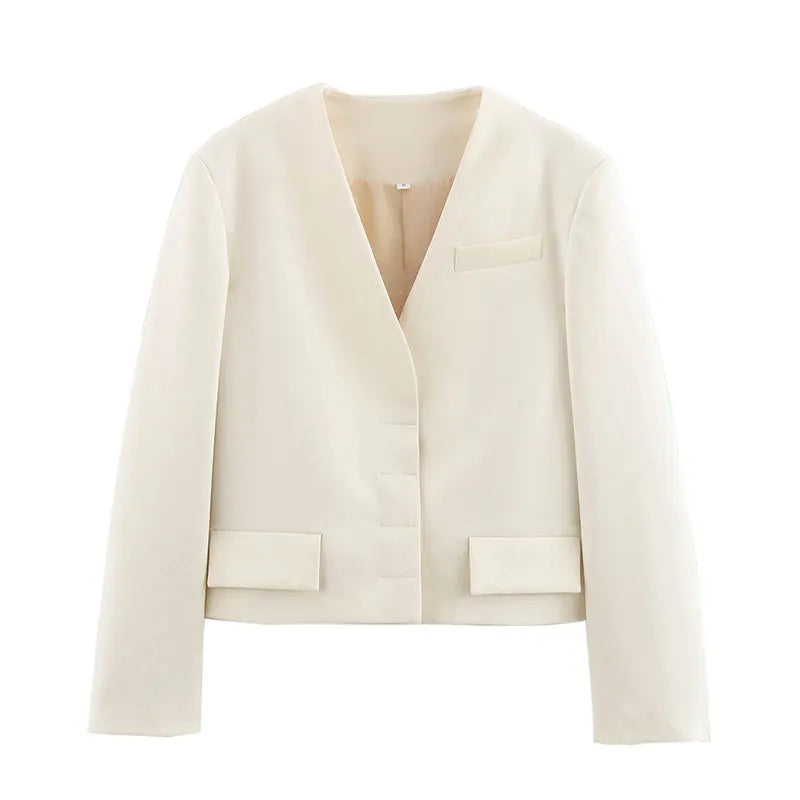 TRAFZA 2025 printemps femmes mode Blazer solide manches longues costume ample manteau femme polyvalent Streetwear femme manteau d'extérieur haut