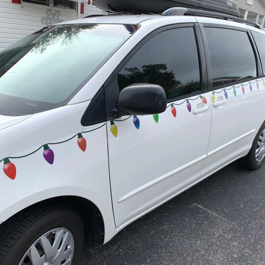 Décoration de réfrigérateur de voiture de noël, ampoule réfléchissante, aimants en forme de lumière, autocollants, fils magnétiques, ensemble d'ornements, décoration de maison de noël